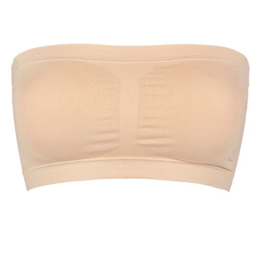 Women's 1 Pack Ambra Bare Essentials Bandeau Bra Underwear Rose Beige UK 10-12