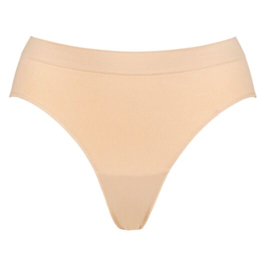 Women's 1 Pack Ambra Bare Essentials Hi Cut Brief Underwear Rose Beige UK 8-10