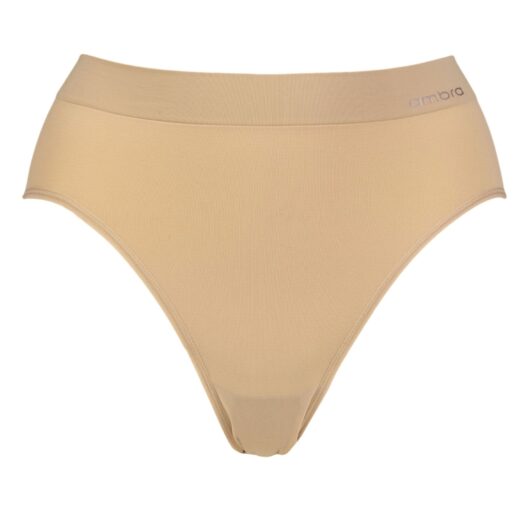Women's 1 Pack Ambra Bondi Bare Hi Cut Brief Underwear Rose Beige UK 12-14