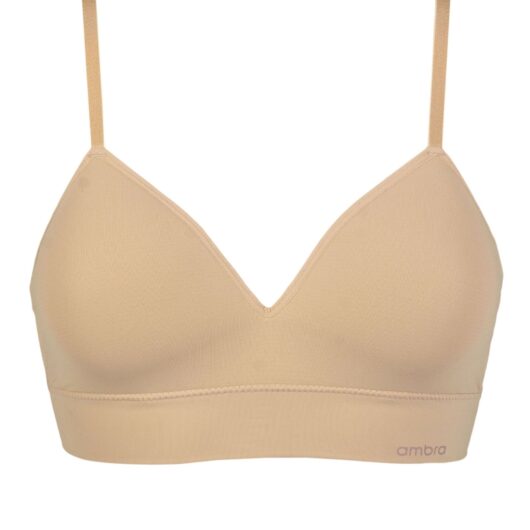 Women's 1 Pack Ambra Bondi Bare Longline Bra Underwear Rose Beige UK 16-18