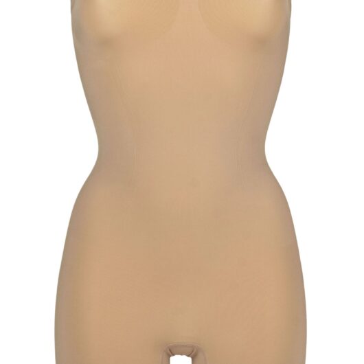 Women's 1 Pack Ambra Powerlite Bandeau Bodysuit Rose Beige UK 8-10