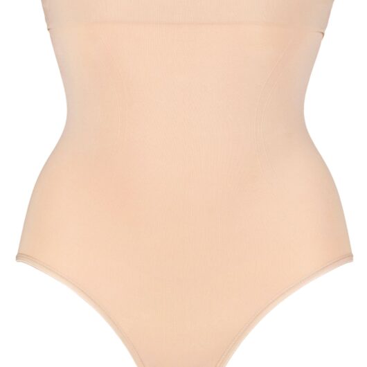 Women's 1 Pack Ambra Powerlite Hi Waisted Brief Underwear Rose Beige UK 8-10