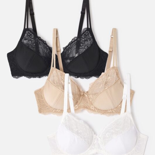 Damart Pack of 3 Lace Trim Bras